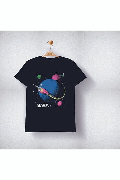Cevval Unisex Kids T-Shirt - Space Printed, Cotton