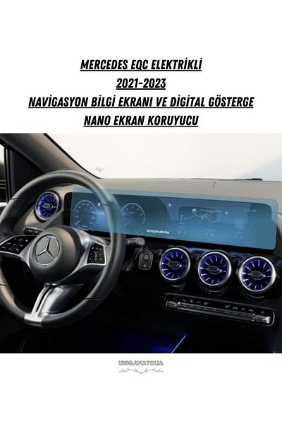 UniqAnatolia For Mercedes Eqc Electric 2021-2023 Navigation Screen and Digital Display Nano Screen Protector