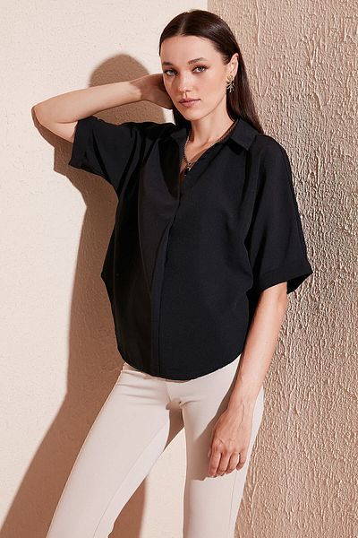 Lela Cămașă cu mânecă scurtă supradimensionată din bumbac 6234759