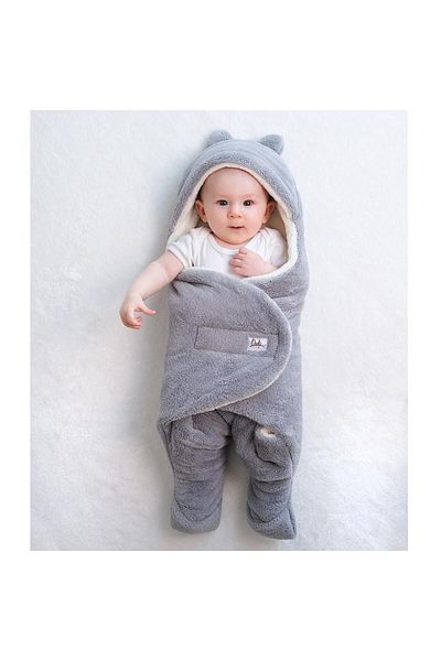 Owli Baby Winter Outer Swaddle Blanket 0-6 Months-grey