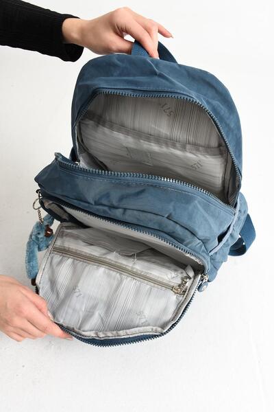 571 Collections Çanta Ultra Light Unisex Blue Backpack - Πολλαπλές τσέπες, μεσαίο μέγεθος (Μοντέλο: 571-4B)