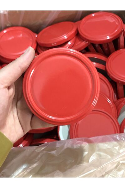 Multiamo Metal 82 Mm Kırmızı 100 Adet Konserve Kavanoz Kapağı Slikonlu