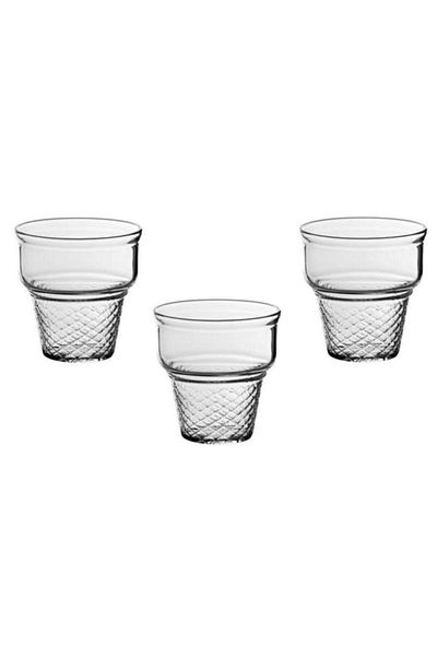 Paşabahçe Ice Cream Bowl Mini Cornet Ice Cream Bowl Set 3 Pieces