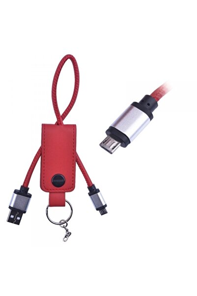 Ally Mobile Android Derili Anahtarlık Micro Usb Kablo Kırmızı