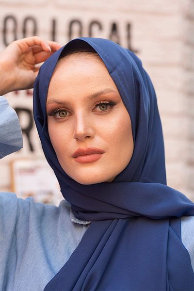 Stella Eşarp Γυναικείο μεταξωτό σάλι Indigo Medina