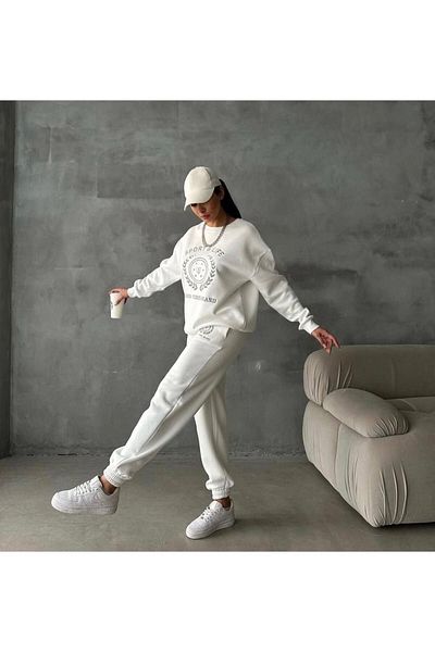 FEEL STYLE Σετ αθλητικής φόρμας Sport&Life Printed 0 γιακά Γυναικεία Oversize