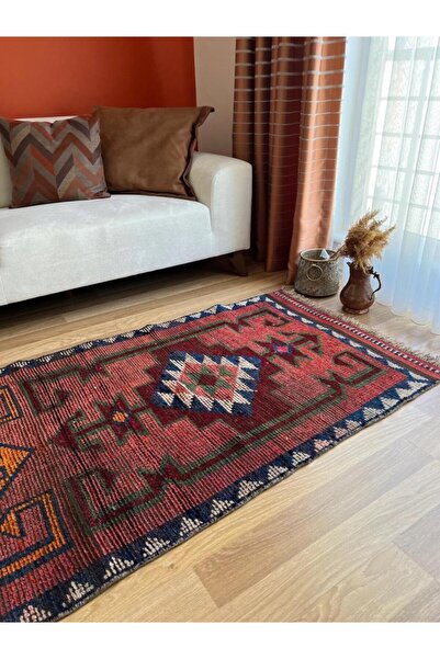 DesignEv 100x318 cm Kırmızı Turuncu Geometrik Desenli Moroccan Stili Uzun El ...