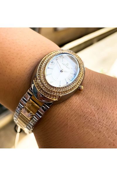 Reward Stone Detailed Steel Women's Wristwatch - Waterproof and Box Included