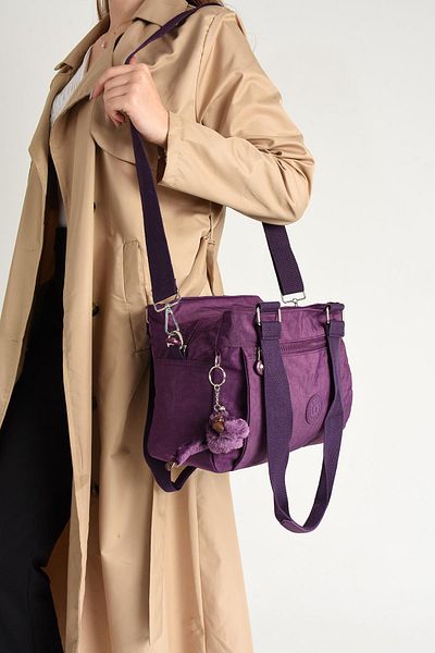 571 Collections Çanta Purple Ultra Light Waterproof Multi-Pocket Shoulder Bag (Model: 571-5F)