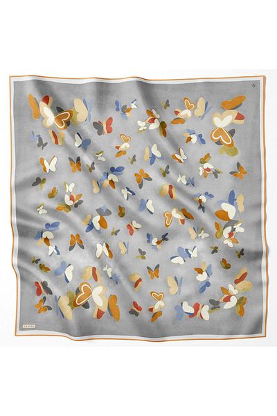 Armine 2024 Spring-Summer Silk Scarf - 9146D-33 Sura Butterfly Model
