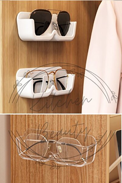 Kitchen Beauty Kendinden Yapışkanlı Şeffaf Gözlük Standı Gözlük Düzenleyici Kutu Şeffaf Renk