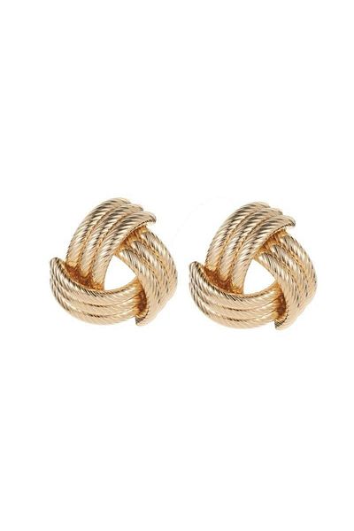Rachel Gold Spiral Model,Knot Metal Vintage Earrings-4 cm