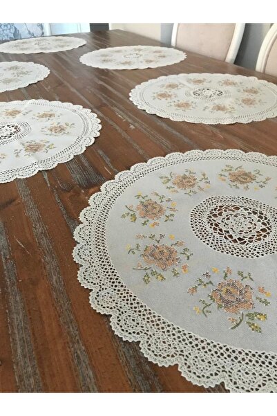 LİMAY 2-Piece American Serve - 40cm - Lace Embroidery Looking 1stClass Pvc