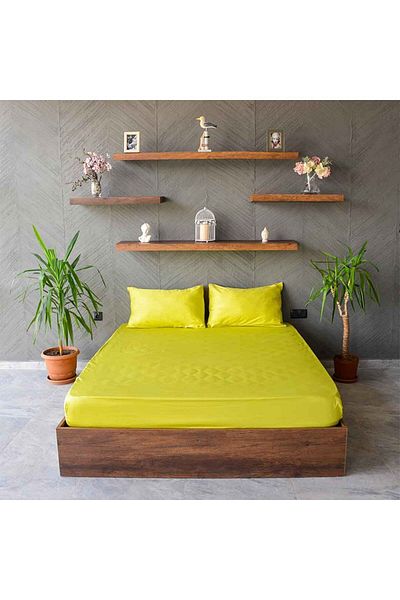 Yuvam Single Satin Set - 100% Cotton, Plain Paint Fitted