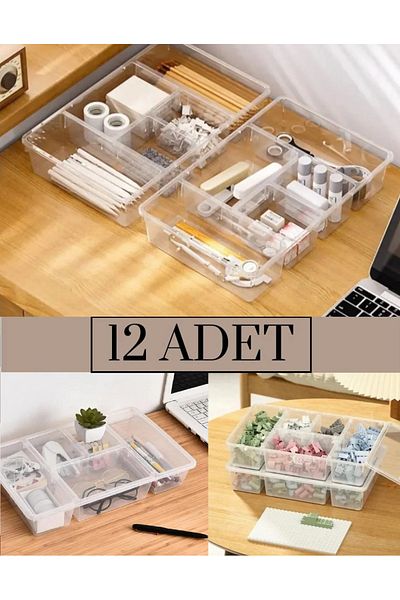Bayev Luna 12 Drawer with Lid - Organizer Jewelry and Makeup Box, Pen and Glasses Organizer