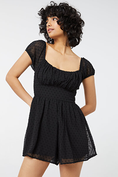 Ardene Smocked-back Swiss Dot Romper