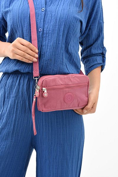 571 Collections Çanta Pink Cross Strap Three Compartment Wallet Phone Holder - Model: 571-15E