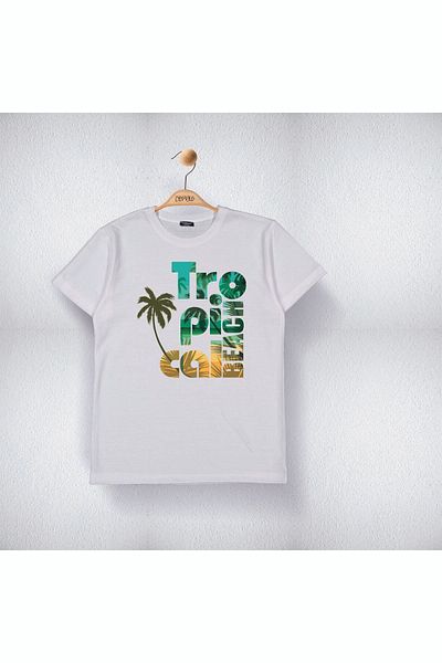 Cevval Tricou cu imprimeu pentru plajă tropicală pentru băiat