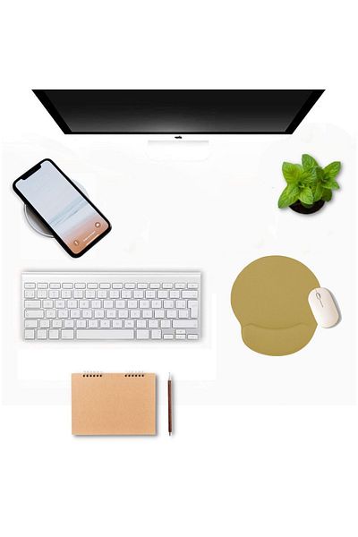 BLACK DEER Beige Ergonomic Non-Slip Base Mouse Pad with Wrist Support