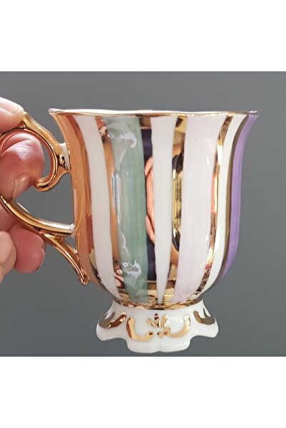 BY.RAYKA PORSELEN El Dekor Porselen El Boyama Ikili Kupa Seti