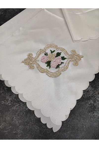 Çt Çeyizci Tekstil Cream Bridal and Engagement Bundle with Pearls and Embroidery