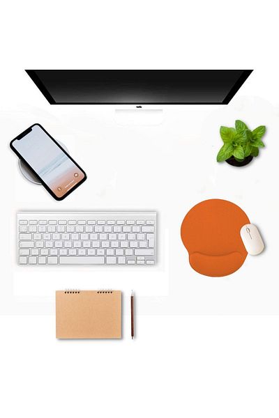 BLACK DEER Mouse Pad ergonomic cu bază anti-alunecare cu suport portocaliu pentru încheietura mâinii