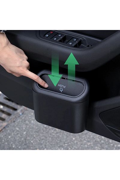 EFNLUX Portable Car Organizer - Portable with Lid, Auto Trash Can