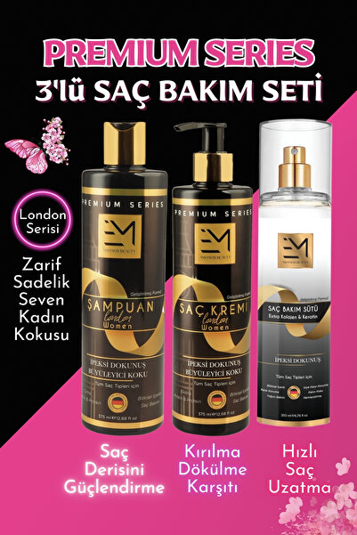 EM AMANOS BEAUTY Anneler Günü Hediyesi 3'lü Saç Bakım Seti Şampuan, Saç Kremi...