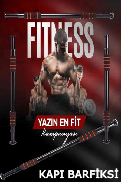 xolo Yeni Nesil Vidasız Kapı Barfiksi 100 cm Şınav Mekik Barfiks Çubuğu Siyah