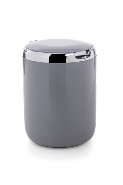Prima Nova Pacific 3 Lt Trash Bin with Plastic Lid Gray