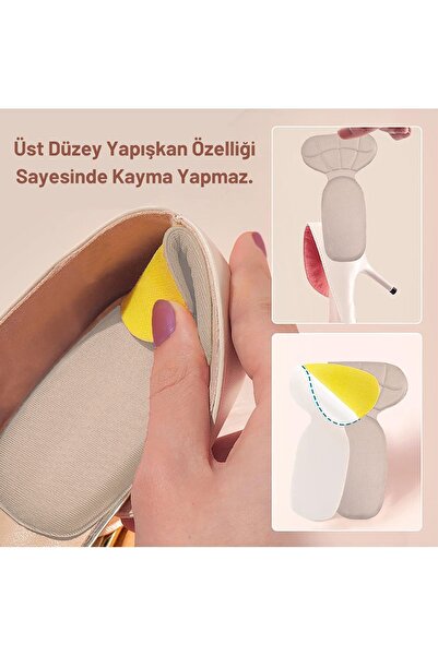 BLACK DEER Topuk Vurma Önleyici Ve Daraltıcı Ayakkabı Pedi 2 Çift Sünger Ayakkabı Içi Koruyucu Bej