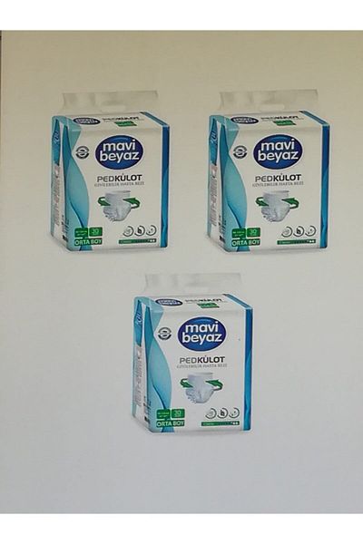 Mavi beyaz Pad Absorbent Panties Adult Patient Diapers (medium) Medium Size 3x30=90 Uses
