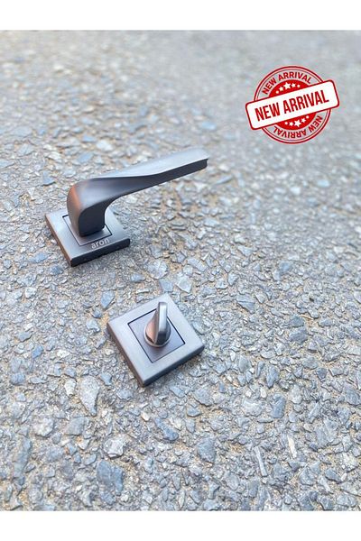 ARON Sofuoğlu Stainless Lux Noyan (MATT ANTHRACITE) Square Rosette (BATHROOM - WC) Door Handle Aluminum / Steel