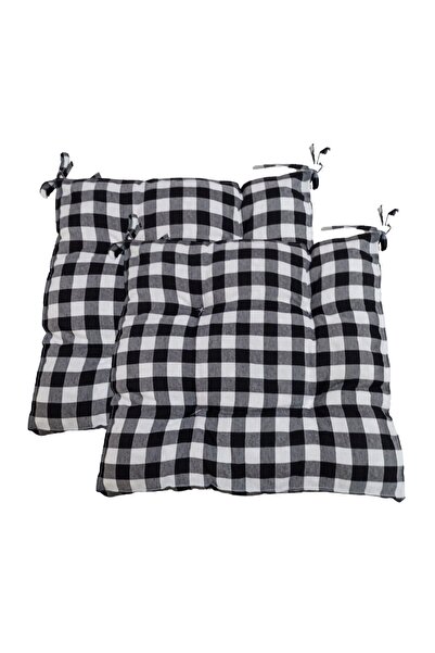 GÜLLÜCE HOME 2' li pötikare*slikon elyaf dolgulu*yıkanabilir*sandalye minderi