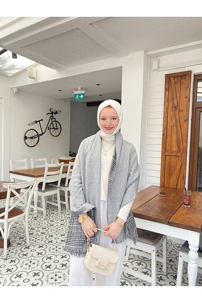 PANO Double Sided Seasonal Plaid Wool Shawl -190C