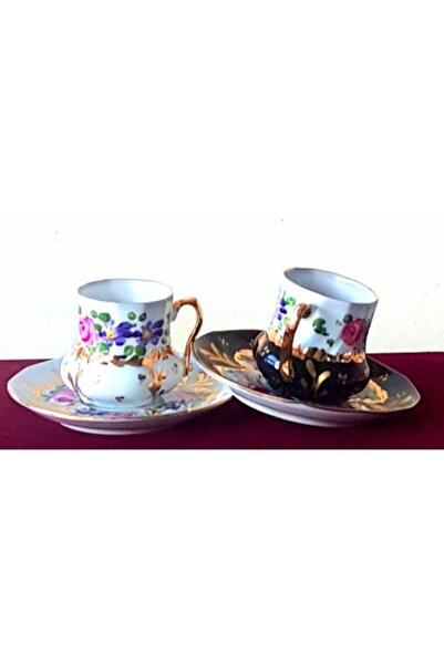 BY.RAYKA PORSELEN El Dekor Saray Porcelain Hand Painting Set of 2 Cups