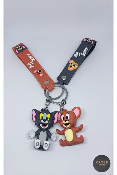 Kansu Store 2'Lİ TOM VE JERRY 3D SİLİKON ANAHTARLIK
