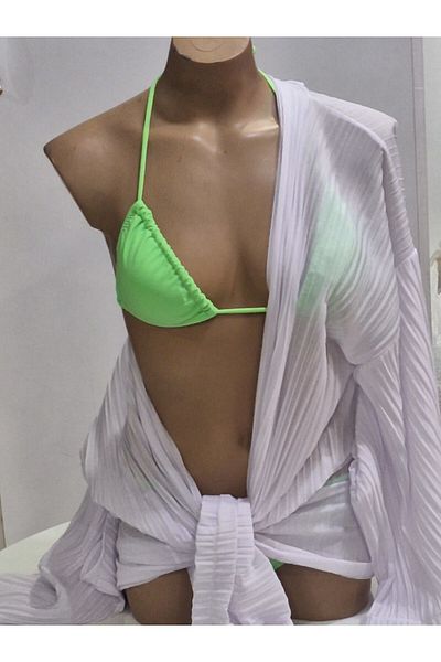 TooHot Women's Green Triangle Bikini Set-34