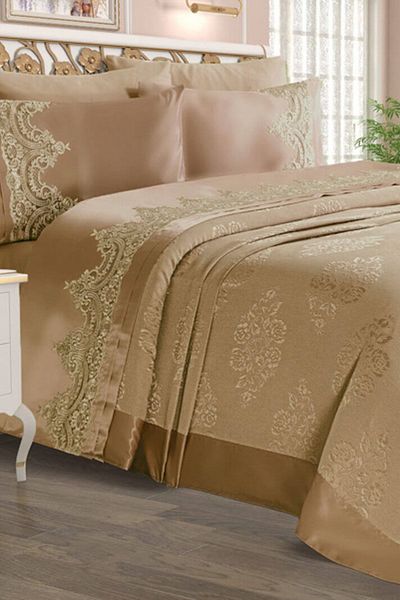Çt Çeyizci Tekstil Комплект завивки Sahra Double French Lace Cappuccino