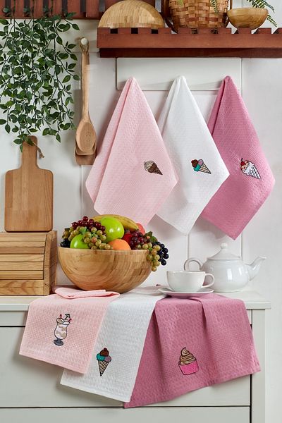 TABEA HOME Σετ 6 Πανάκια Κουζίνας Gelato - Βαμβακερές πετσέτες 40x60cm