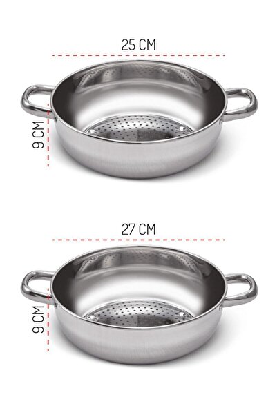 Abant Set of 2 Pasta Strainers with Stainless Steel Handles