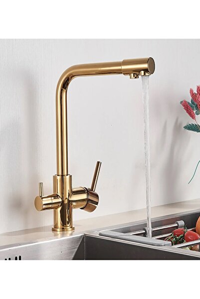 Viosa Gold 3 Yollu Arıtma Çıkışlı Aç Kapa Mutfak Eviye Bataryası