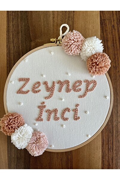 afralya home 25 Cm-bebek/çocuk Odası Isimli Kapı Süsü / Punch Nakış Duvar Pan...