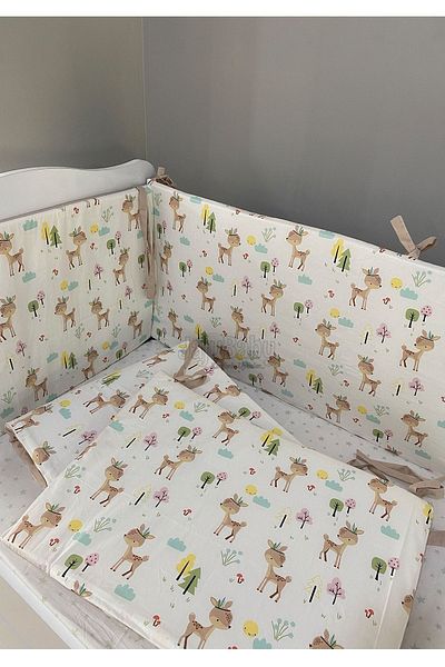Jaju Baby Deer Patterned Crib Edge Protection 90x190 cm