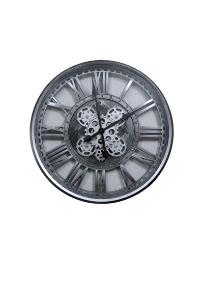 Le Atölye Asorti Gümüş Çarklı Duvar Saati 49cm