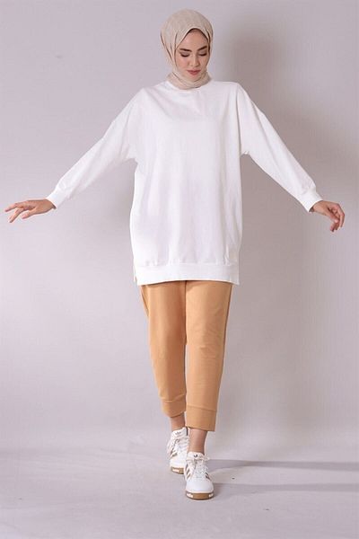 Soul Byloreen Crew Neck 2 Thread Tunic&sweat Ecru 30644