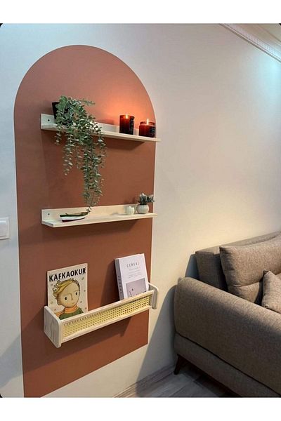 glb decor wood hand made Hazeran Shelf Wooden Wall Shelf 3 Shelf Set