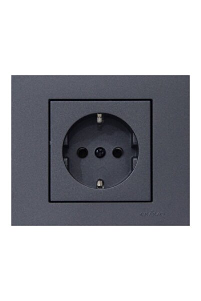 OVİVO Grano Füme Topraklı Priz Çerçeve