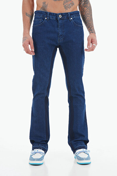 İkao Renk Bloklu Flare Jean