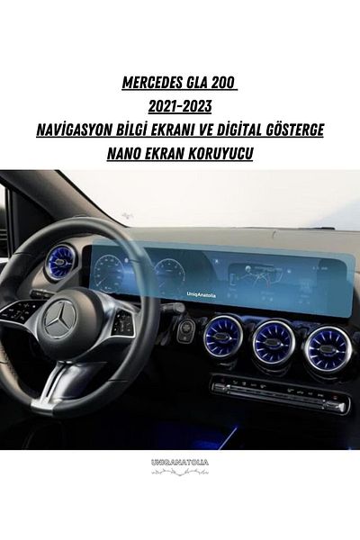UniqAnatolia For Mercedes Gla 200 2021-2023 Navigation Information Display and Digital Indicator Nano Screen Protector
